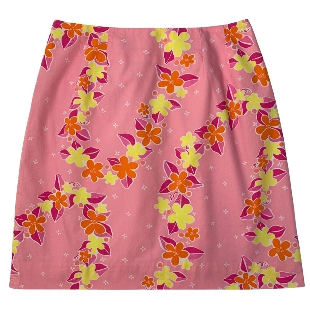 Lilly Pulitzer Pink White Label Skirt in Lei'd Back Print size 2